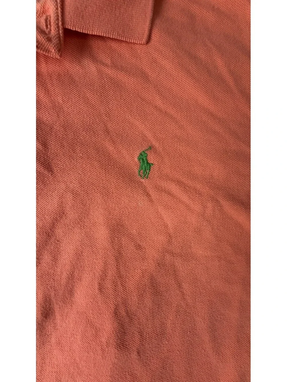 Polo Ralph Lauren Men’s M Orange Classic Pique Cotton Polo Green Pony